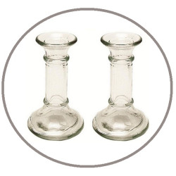 Glass candle holder 13cm